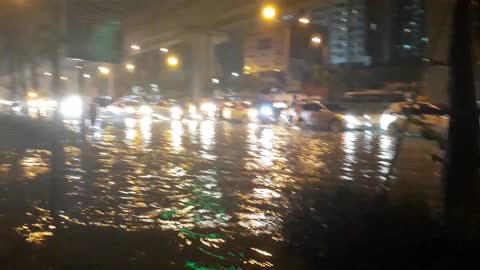 hanoi city in vietnam after heavy rain