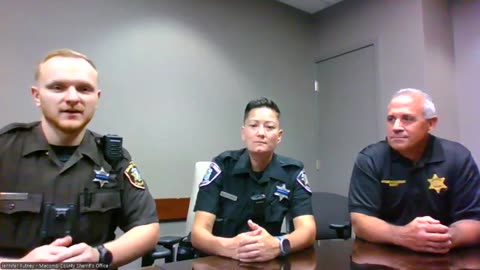 VIDEO: Deputy climbs into driver's truck while moving on busy highway during medical emergency