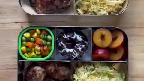 School Lunchbox Ideas _ Golden Fried Rice and Wings