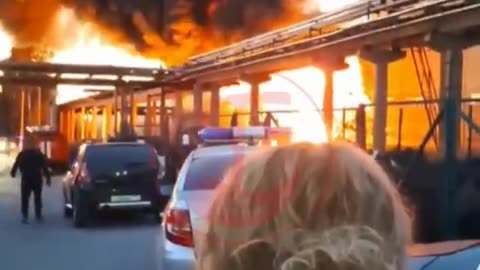 Insane Fire at a Plastics Plant(Tula, Russia)