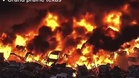 🚨BREAKING: Firefighters are battling a Massive automobile Salvage Yard fire Grand prairie | #Texas