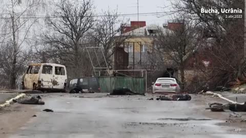 The alleged massacre of civilians at Bucha, Kiev by Russian forces. *See description*