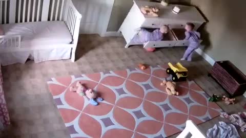 Toddler saves his twin Brother