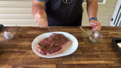 Griddle-cooked Italian Marinated Steak paired with the Best Griddle Potatoes!