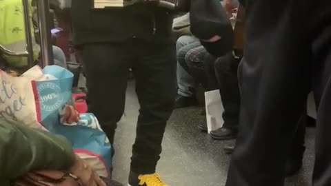 Mexican band plays music in subway train