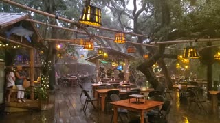 Tybee Beach Savannah GA The Crab Shack in Rain Downpour