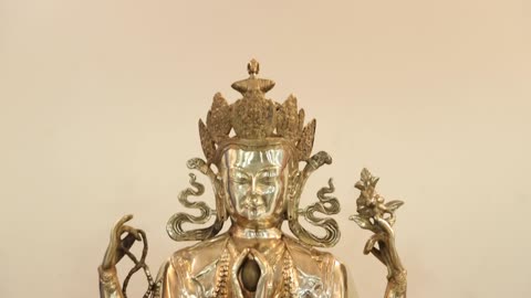 28" Large Size Chenrezig Or The Four-Armed Avalokiteshvara-Tibetan Buddhist Deity In Brass