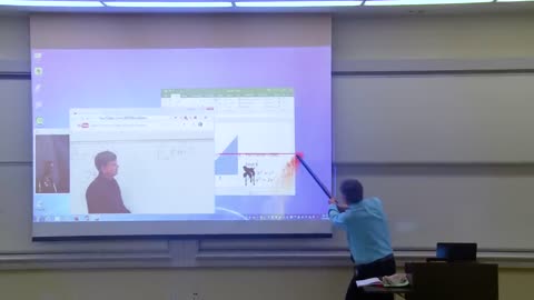 Math Professor Fixes Projector Screen (April Fools