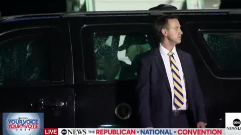 Biden needing help to get in the car.