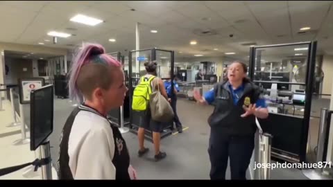 Woman confronts TSA on how they allow migrants to get through airport when theyre illegals