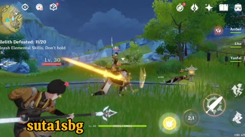 Genshin impact Explore the open world with Noelle fight battle