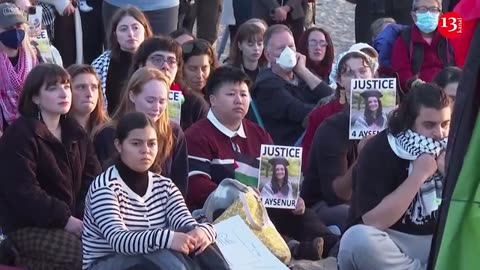 Hundreds gather on Seattle beach to remember American activist killed by Israeli military