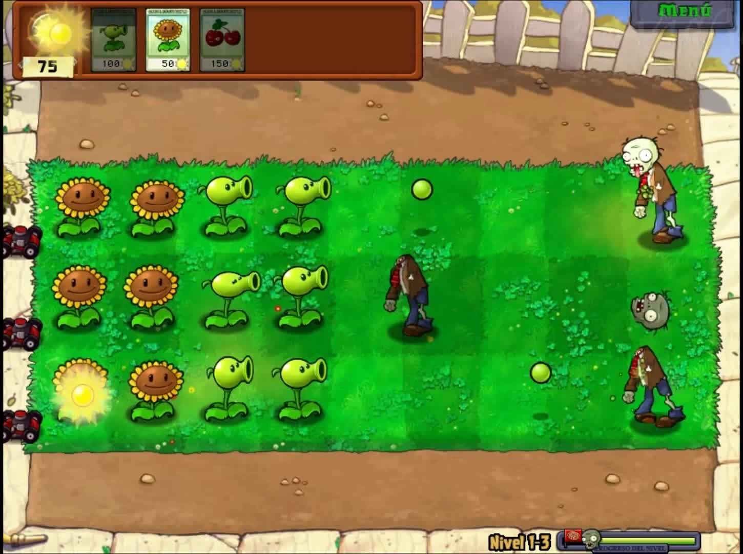 Plants vs Zombies Aventura Dia Nivel 1 3