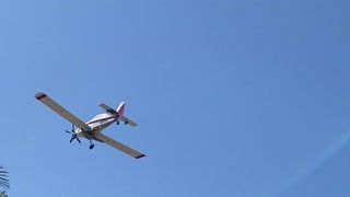 Crop duster circles yard