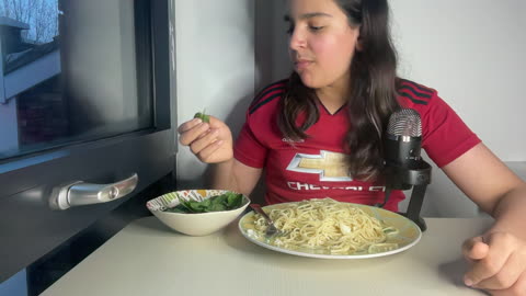 ASMR Greek Cypriot pasta mukbang