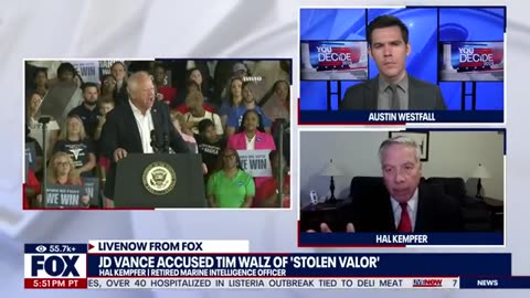 JD Vance accuses Tim Walz of 'stolen valor' | LiveNOW from FOX