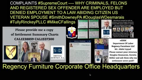 Regency Furniture LLC Corporate Office Headquarters Employee Victim Complaints Settlement Never Paid #AbdulAyyad #AhmadAyyad Maryland / EEOC / DLLR / DOL / Supreme Court / @BaltimoreBanner @FoxBaltimore @ManilaBulletin #BetterBusinessBureauComplaints