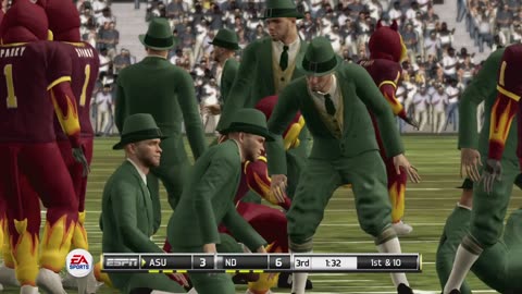 NCAA Football11 (Ps3) Arizona State Sparky vs Notre Dame The Leprechaun Part3