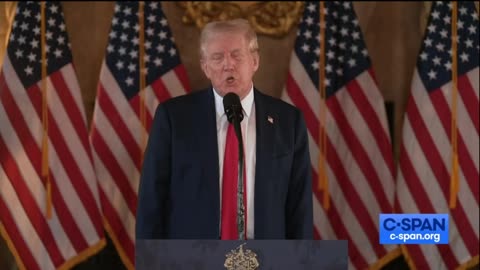 President Trump Speaks to the Press at Mar-a-Lago