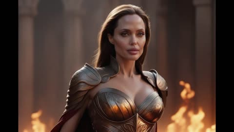 Angelina Jolie as Fire Guardian Ai Generated