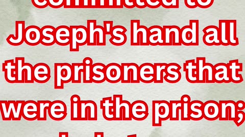 "Joseph's Leadership in Adversity: Favored in Prison" Genesis 39:22.#shorts #youtubeshorts #ytshorts