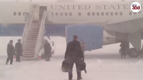 Biden stuck on Air Force One for 30 minutes as severe snow storm hits Maryland!!!