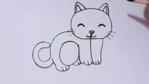 Very easy! How to turn cat words into a cartoon cat. (Wordtoons) learning step by step for children