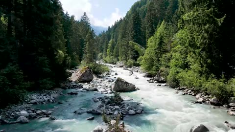 Beautiful Nature / Green Mountains / Snow / Waterfalls