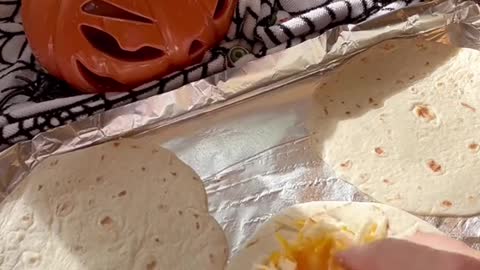 Jack o lantern quesadillas