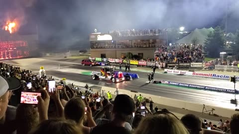 Jet Truck (Bob Motz) Catches Wall on Fire at Summit Motorsports Park