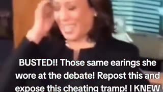 Kamala with the same earrings from the debate