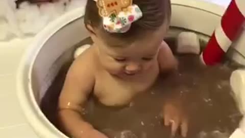 My baby girls Hot chocolate Bath!