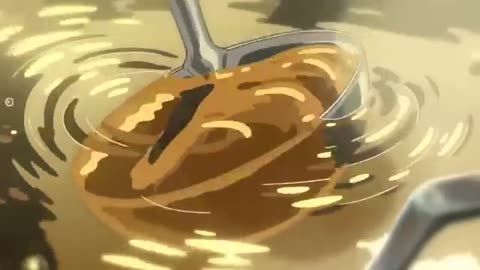 Aesthetic anime cooking ramen with sound effects