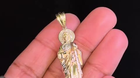 10K Gold 3D Saint Jude Pendant