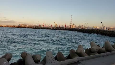 Beautiful view at the beach of Casablanca city