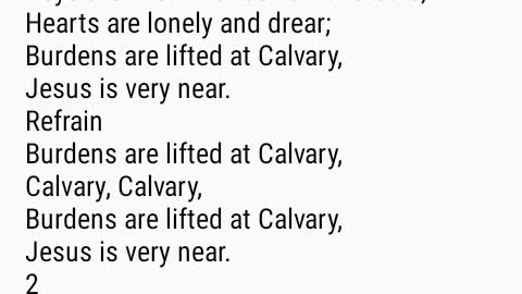 Burdens Are Lifted At Calvary hymn