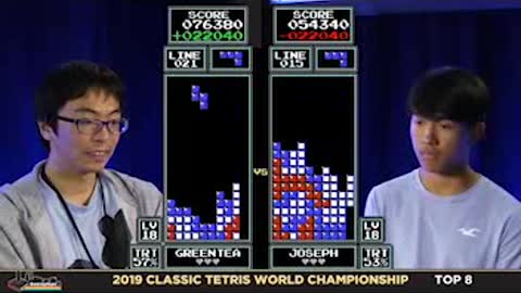 Greatest Classic Tetris Match EVER! Greentea vs. Joseph EPIC 2019 CTWC Quarterfinal FULLSCREEN 4