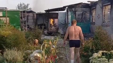 Tetkino, Kursk region - a man was left in his underwear. Everything burned.