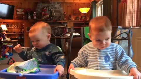 Twin baby laughing talking to each other - babies funny videos laughing |funny kid|