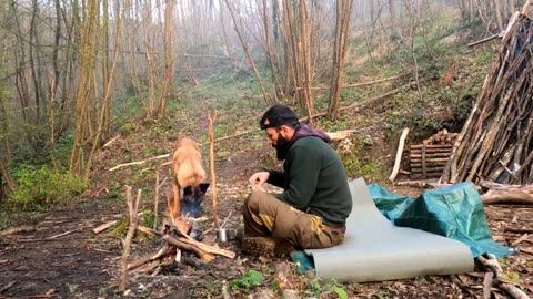 Overnight Camping in the Forest Shelter