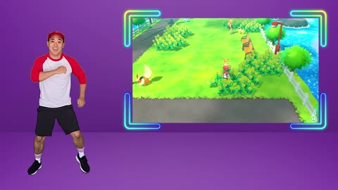 🐉🎮 POKEMON Let's Go Eevee Workout | FUNNY Brain Break Videogame Play-along