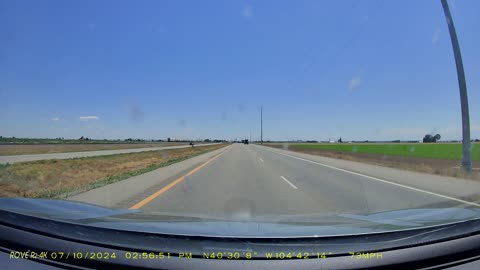 Driving on Highway 85 in Weld County, Colorado