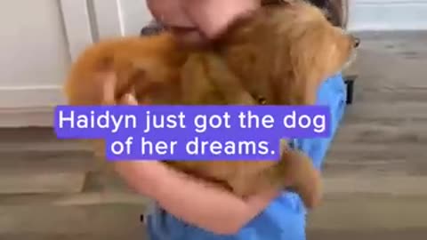 Little girl cares a lot about the pet