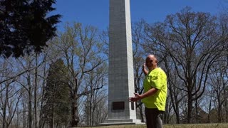 George Walking with the Colorful Spring Foliage at Kings Mountain