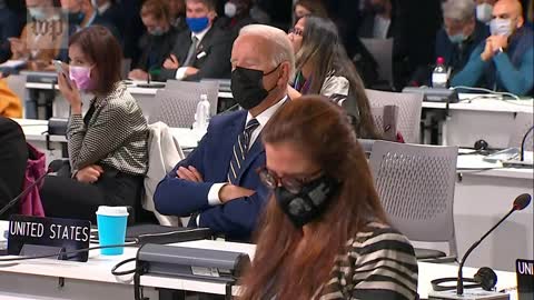 Did Biden fall asleep during COP26 opening speeches?