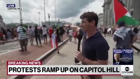 Anti-Israel Protesters Replace American Flag with Palestinian Flag at Union Station