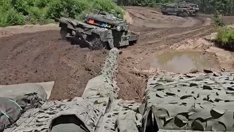 Ukrainian Tanks Moving Through Kursk