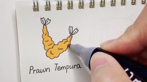 Color Prawn Tempura With A Marker