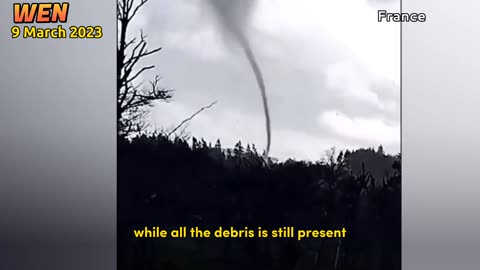 Scary footage of tornado damage at Pontarion Creuse 2023 - Pontarion Creuse tornade France!