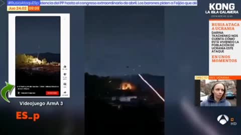 Spanish Mockingbird Media fakes their report on Ukraine using a video game